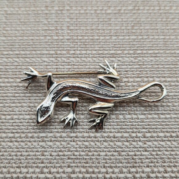 Jewelry - Sterling Silver Large Lizard Animal Pin Brooch B782